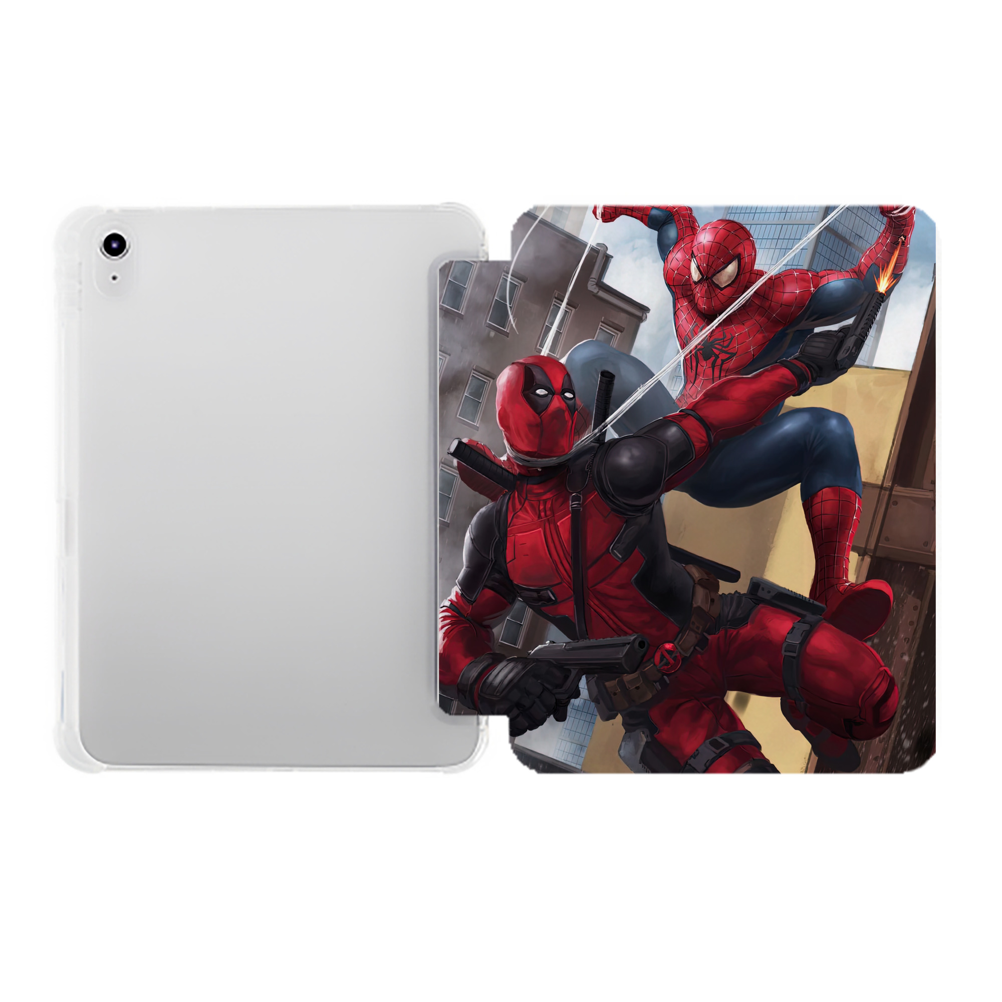 （画像用） Deadpool デッドプール IPad ケース ペン収納付き 三つ折りスタンド PUレザー×シリコン 対応機種9.5/10.5/10.9インチ